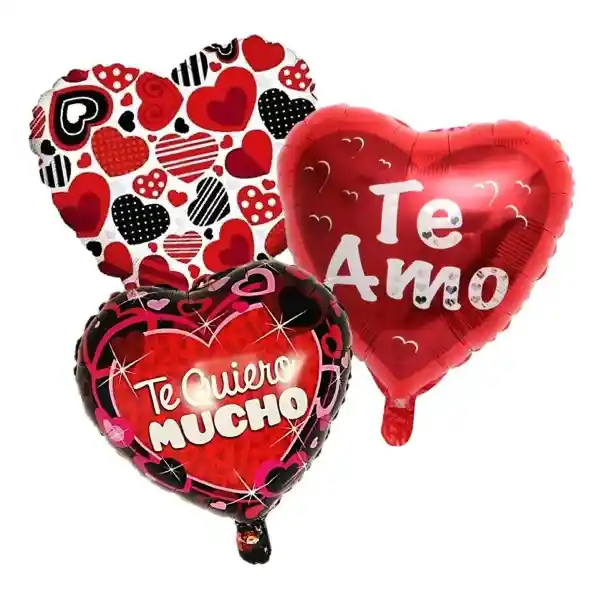 Set Globo Metálico Corazón 45 cm
