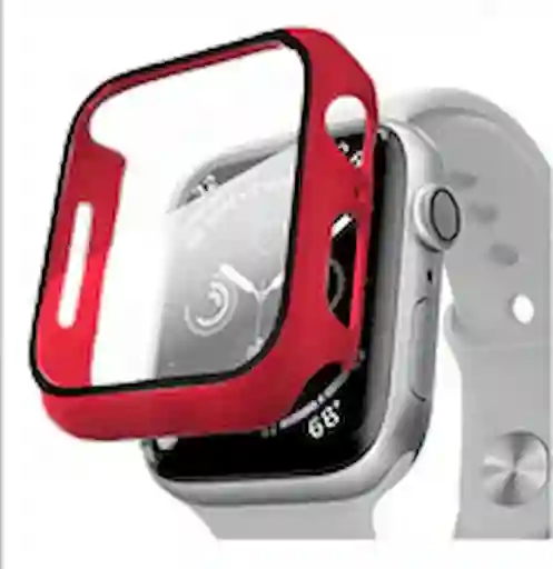 Carcasa Para de Vidrio Smart Watch 44 Rojo