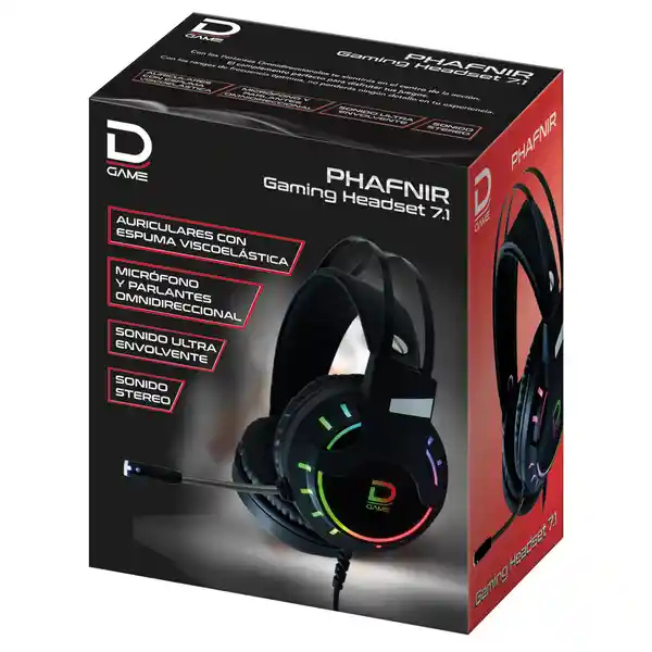 Datacom Audífono Gaming Headset Rgb 7.1 Usb Negro (512150)