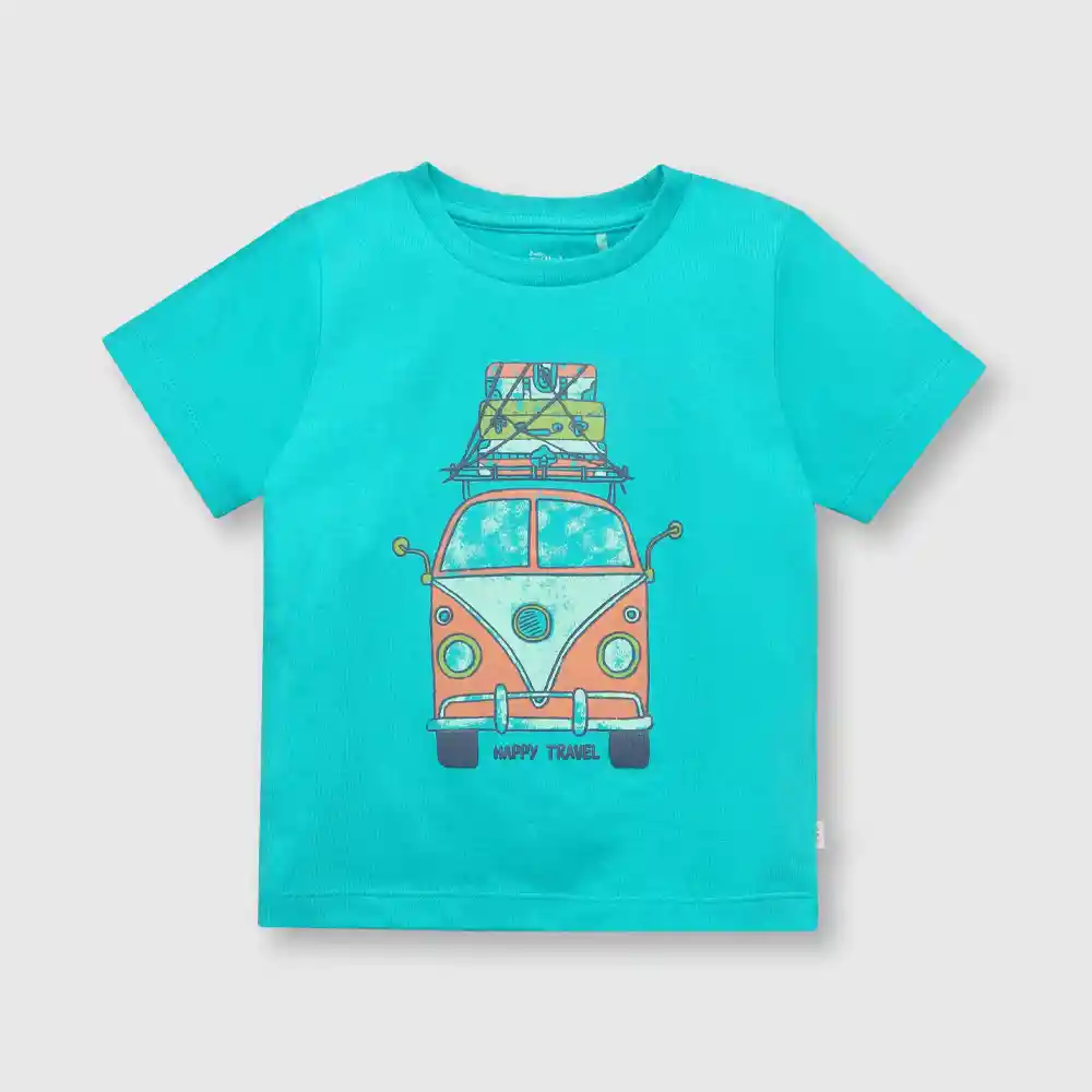 Polera Combie De Bebé Niño Verde Talla 3/6m