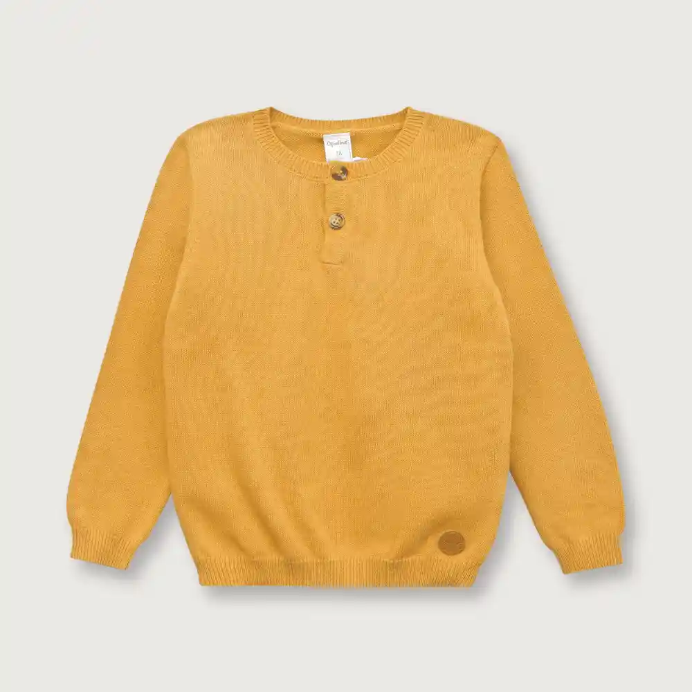 Sweater Esencial Niño Mostaza Talla 18M Opaline
