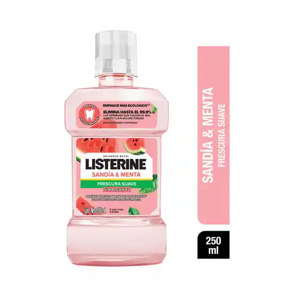 Listerine Enjuague Bucal Sandía Frescura Suave Sin Alcohol