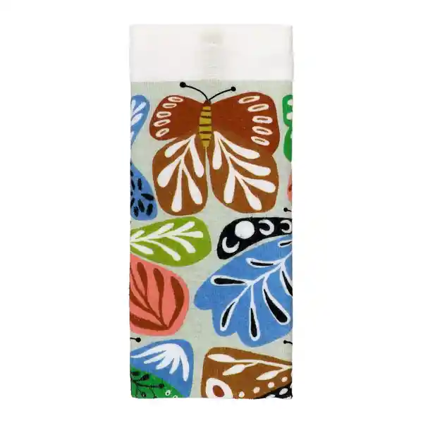Paño Cocina de Algodón Velour Estampado Mariposas Casaideas