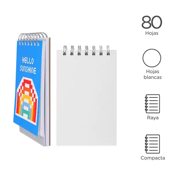 Libreta Memo de Espiral Rainbow Series 80 Hojas Miniso