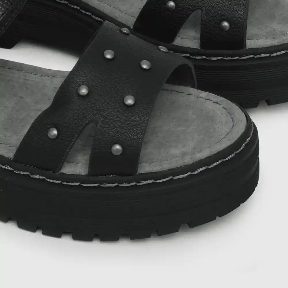 Sandalias Hebilla Y Velcro Ajustable Niña Negro Talla 28