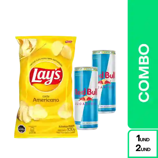 Combo Lays Corte Americano + Red Bull sin Azucar 250 cc 2 Und