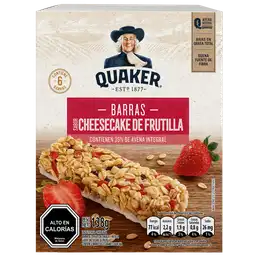 Quaker Barras de Cereal Sabor Cheesecake Frutilla