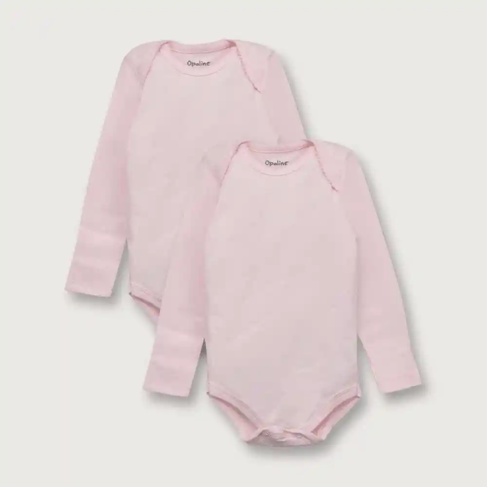 Pack Body Manga Larga Bebé Niña Rosado Talla 9m