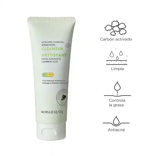 Limpiador Facial Exfoliante de Carbón Activado Miniso