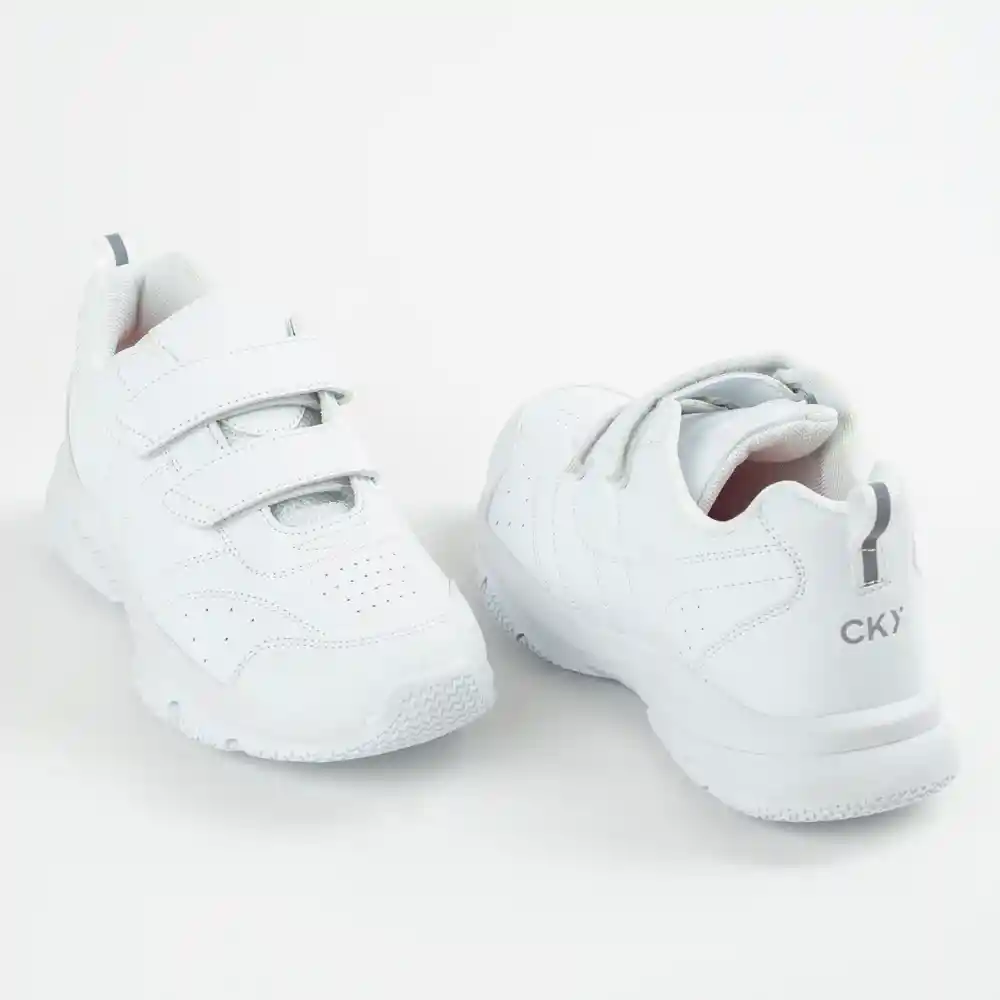 Zapatillas Deportiva Escolar Unisex Junior Blanca T. 27