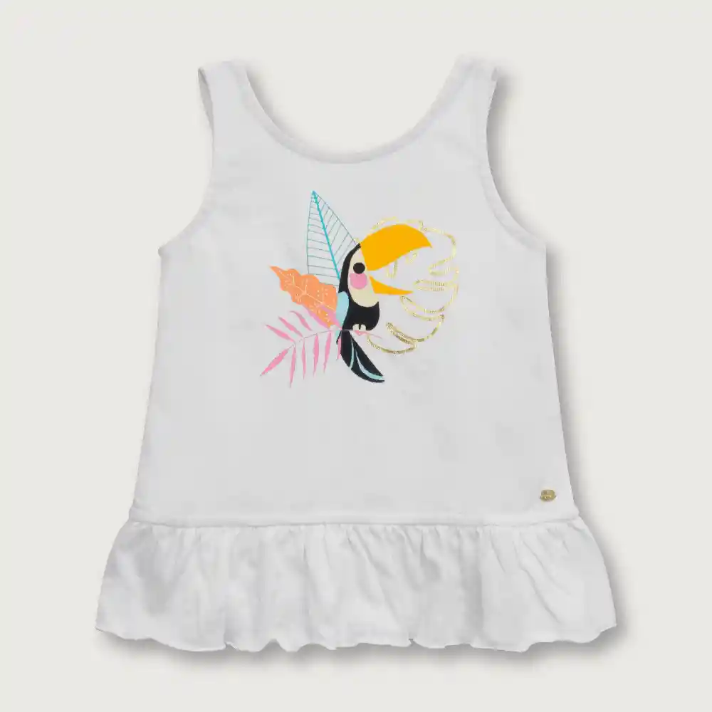 Polera Sin Mangas Niño Blanco Talla 18 Meses