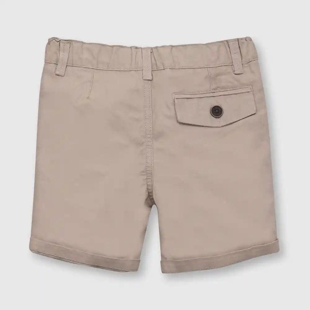 Bermuda Clásico De Bebé Niño Beige Talla 12/18m