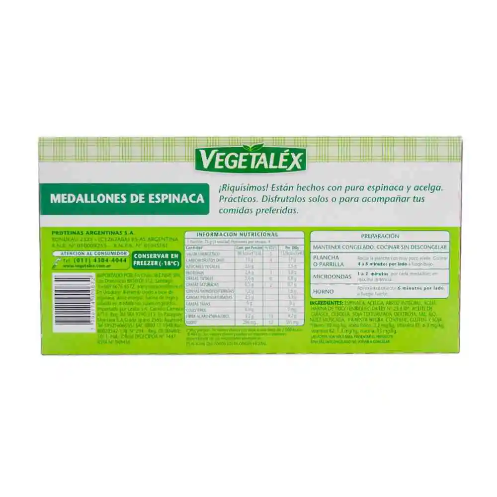 Vegetalex Medallon De Espinaca