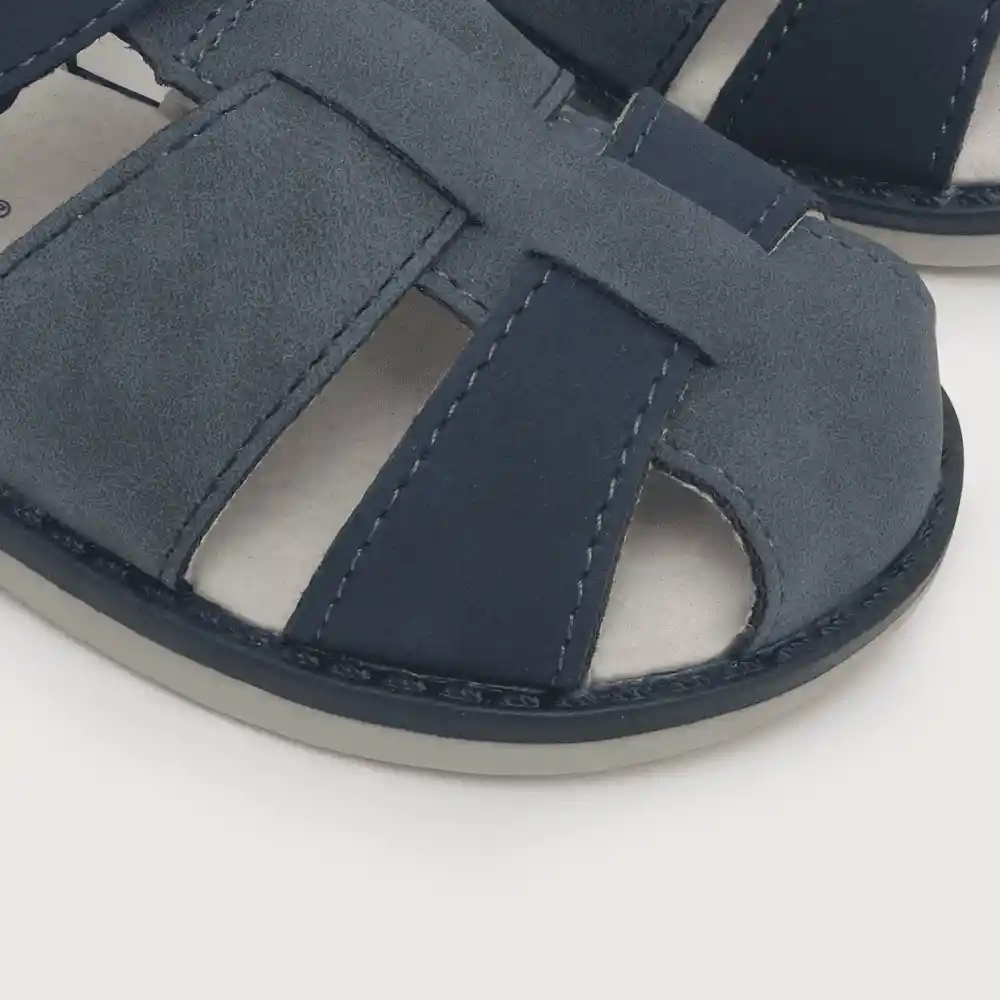 Sandalias De Vestir Velcro Para Niño Azul Talla 19