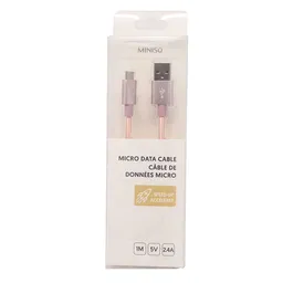 Miniso Cable de Datos Android 2.4A Aluminio Trenzado Oro Rosa