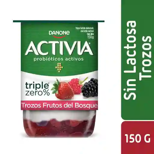 Danone Activia Yogurt Triple Zero% Trozos Frutos del Bosque
