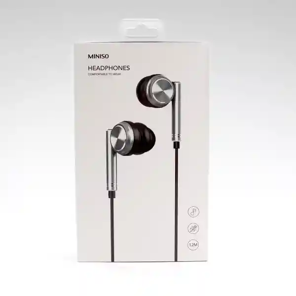 Audífonos de Cable Metálicos Sm552 Gris 1.2 m Miniso