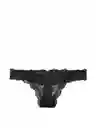 Victoria's Secret Panty Tanga Con Encaje Negro Talla S