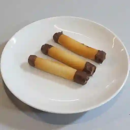 Barquillos con chocolate 3 unidades