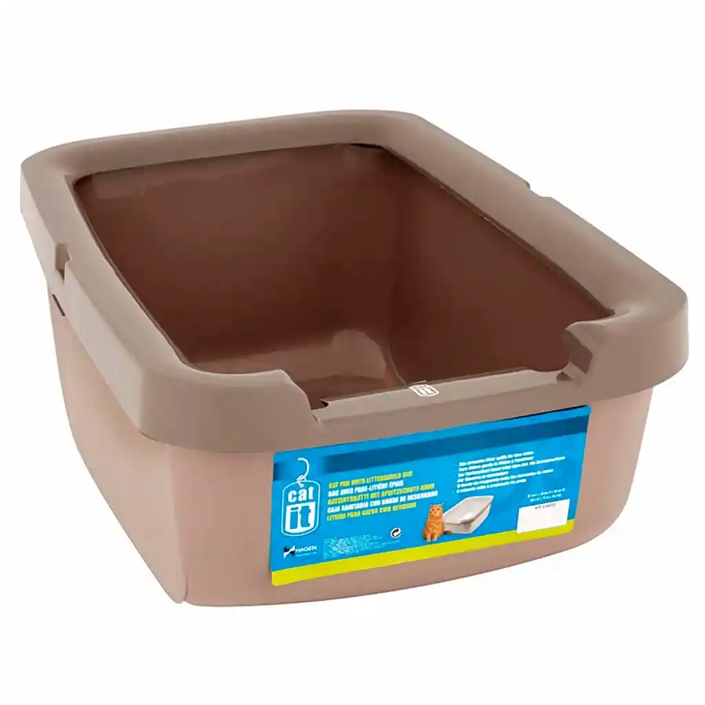 Catit Baño Para Gato Grande Con Borde Grueso Gris Claro