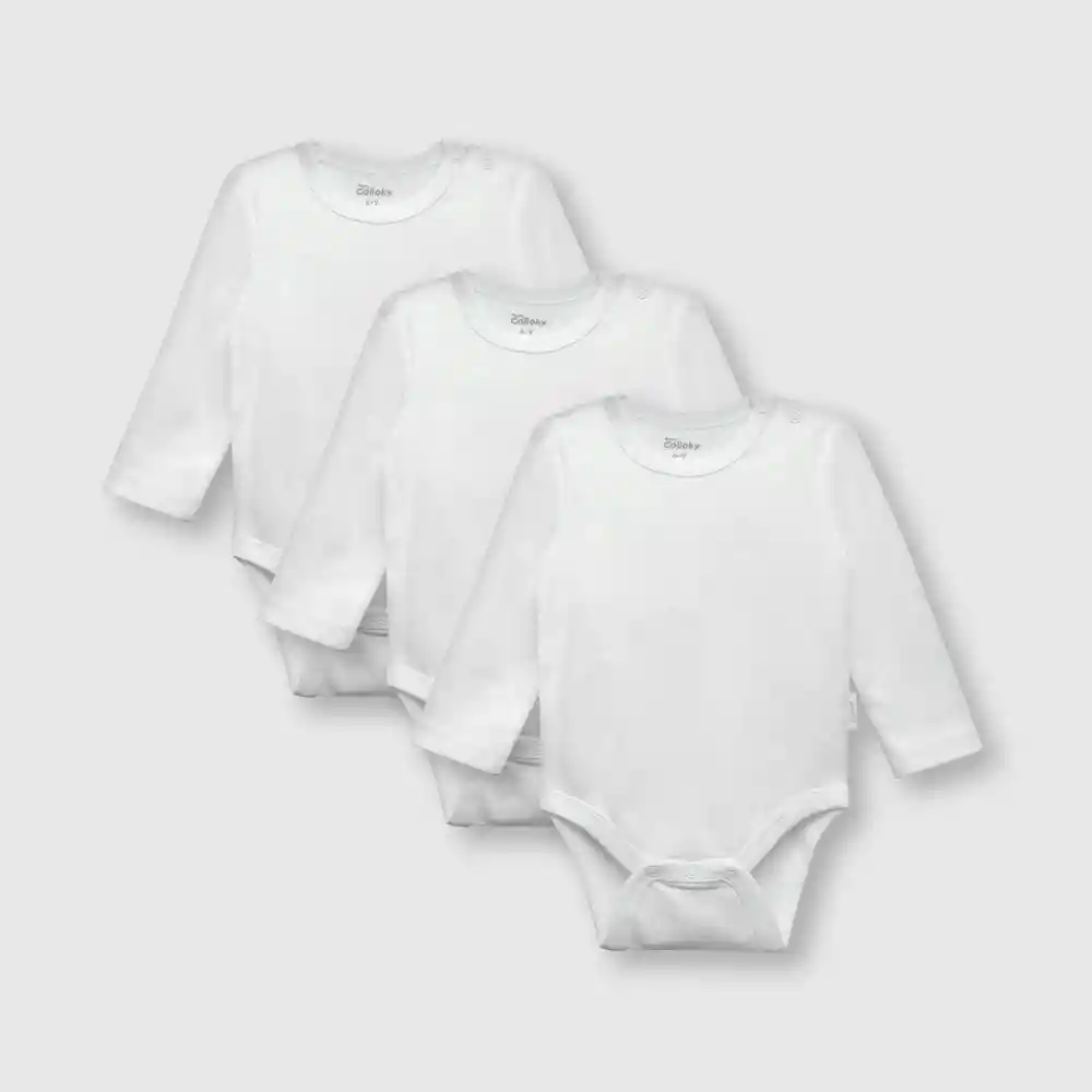 Pack Body De Algodón Para Bebé Blanco Talla 0/3m