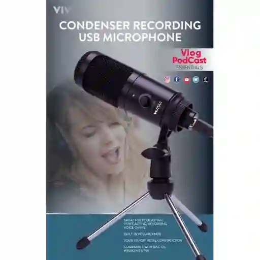 Vivitar Condenser Recording Usb Microphone