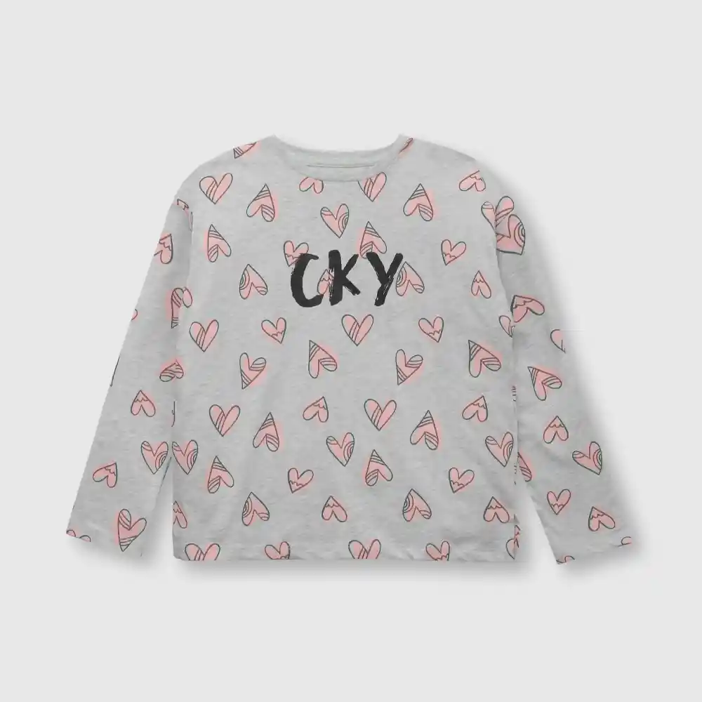 Polera De Niña Gris Talla 3a