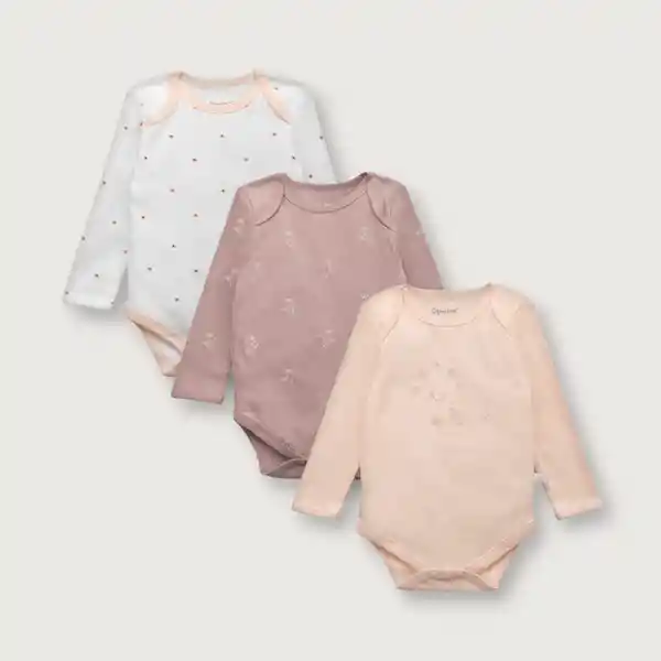 Pack Body de Niña Rosado Talla 3M Opaline