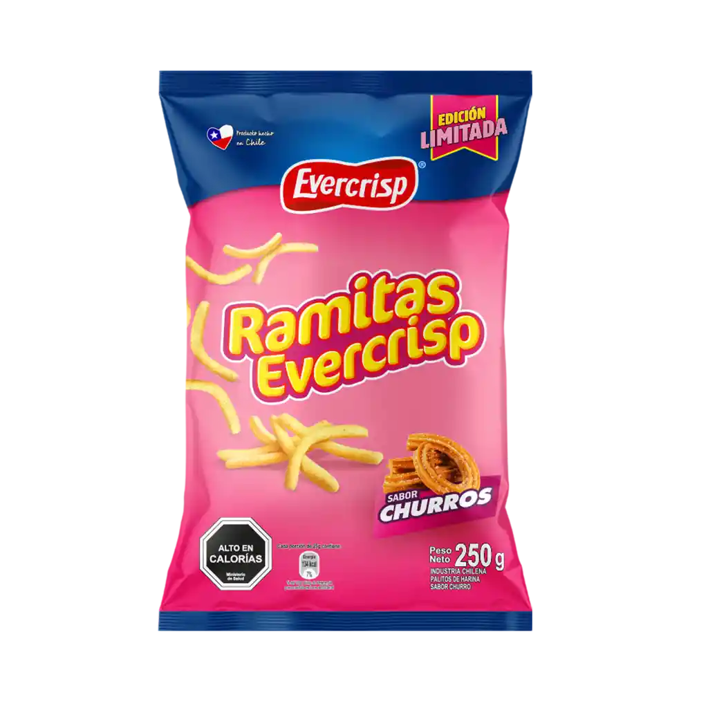 Snack Ramitas Evercrisp Sabor a Churros 250 g