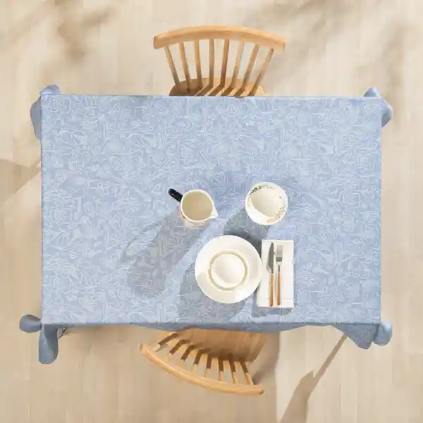 Mantel Texturado Con Estampado Azul 150 x 210 cm Casaideas