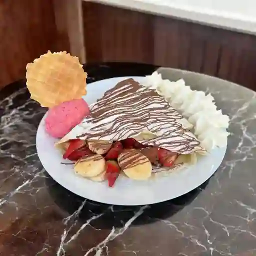 Crepe Nutella, Fruta y Helado