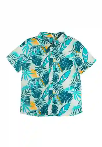 Camisa Guayabera Holiday Boys Esmeralda Claro Talla 12 - 254