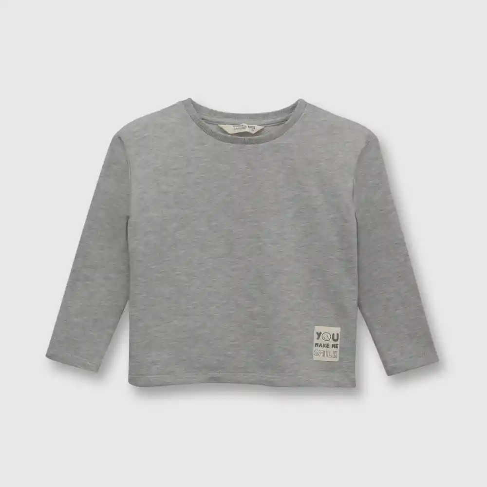 Polerón Color De Niño Gris Talla 3/6m