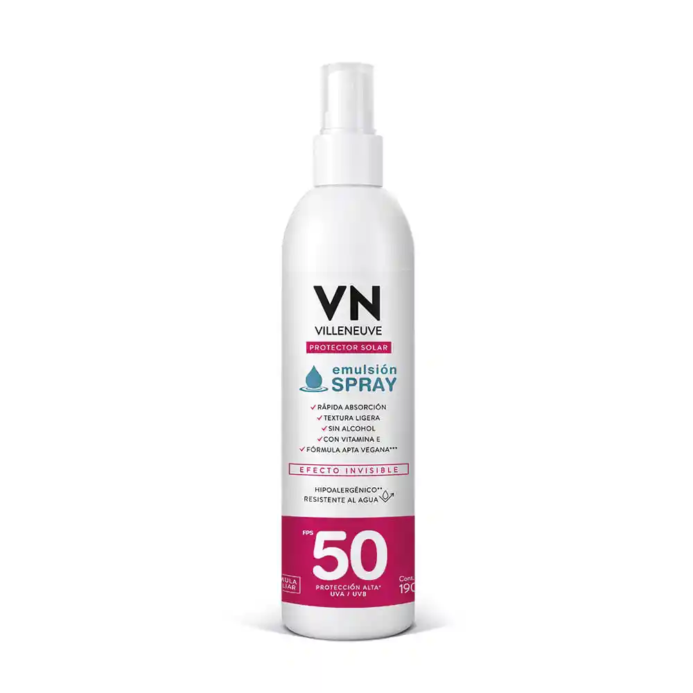 VN Villeneuve Protector Solar Emulsión Spray Fps50