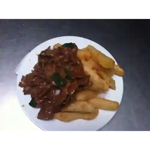 Carne Mongoliana con Papa Frito