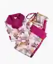 Pijama Dreamy Satinado Manga Larga Garden Pink Talla M Lounge