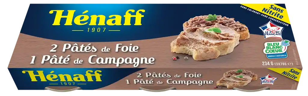 Hénaff Pate 2 Foie Y 1 Foie De Campo Pack