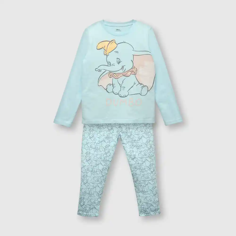 Pijama Dumbo De Niña Celeste Talla 6 Años