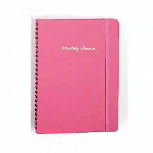 Miniso Cuaderno Con Espiral y Plan Mensual 80 Hojas Fucsia