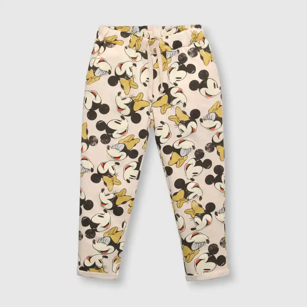 Pantalón Minnie Para Niña Beige Talla 4a