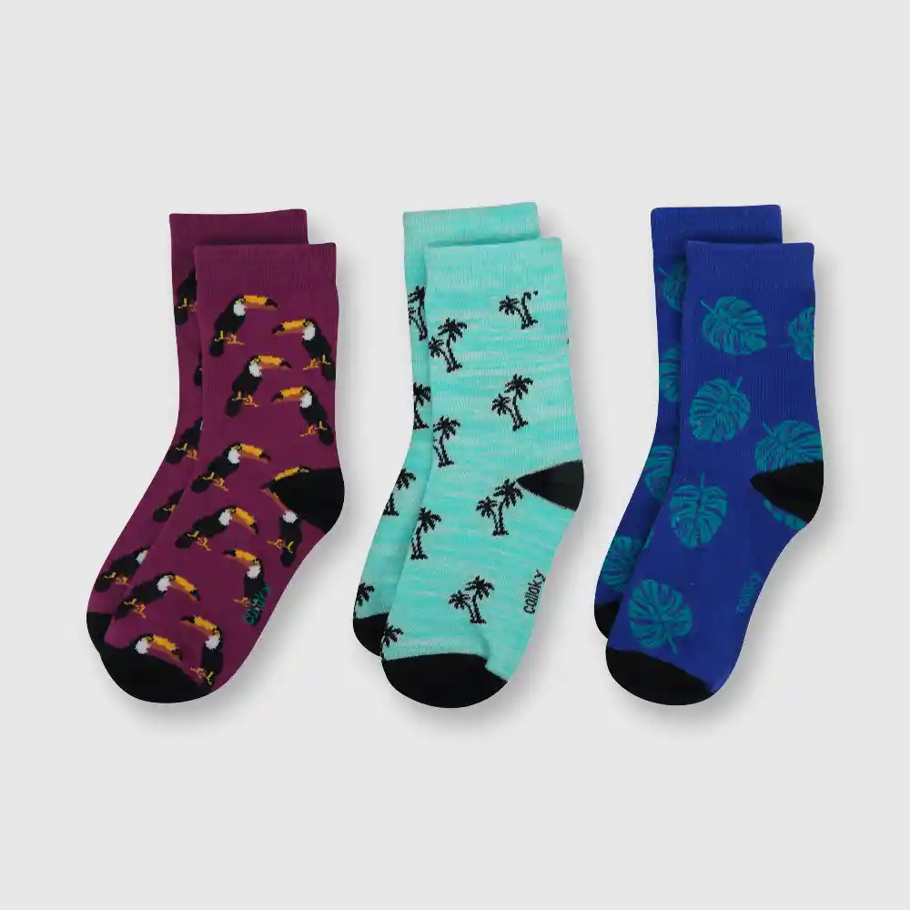 Calcetín Tropical De Niño Verde