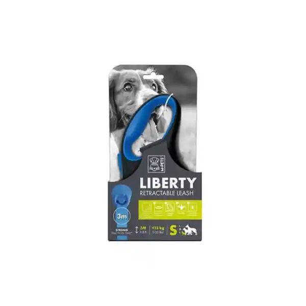 Mpets Correa Retráctil Liberty Azul Small