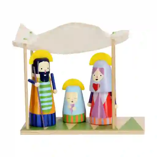 Pesebre Navideño de Madera Con Toldo Casaideas