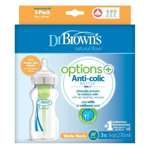 Dr. Browns Pack Mamadera Boca Ancha Options 70 mL WB9600