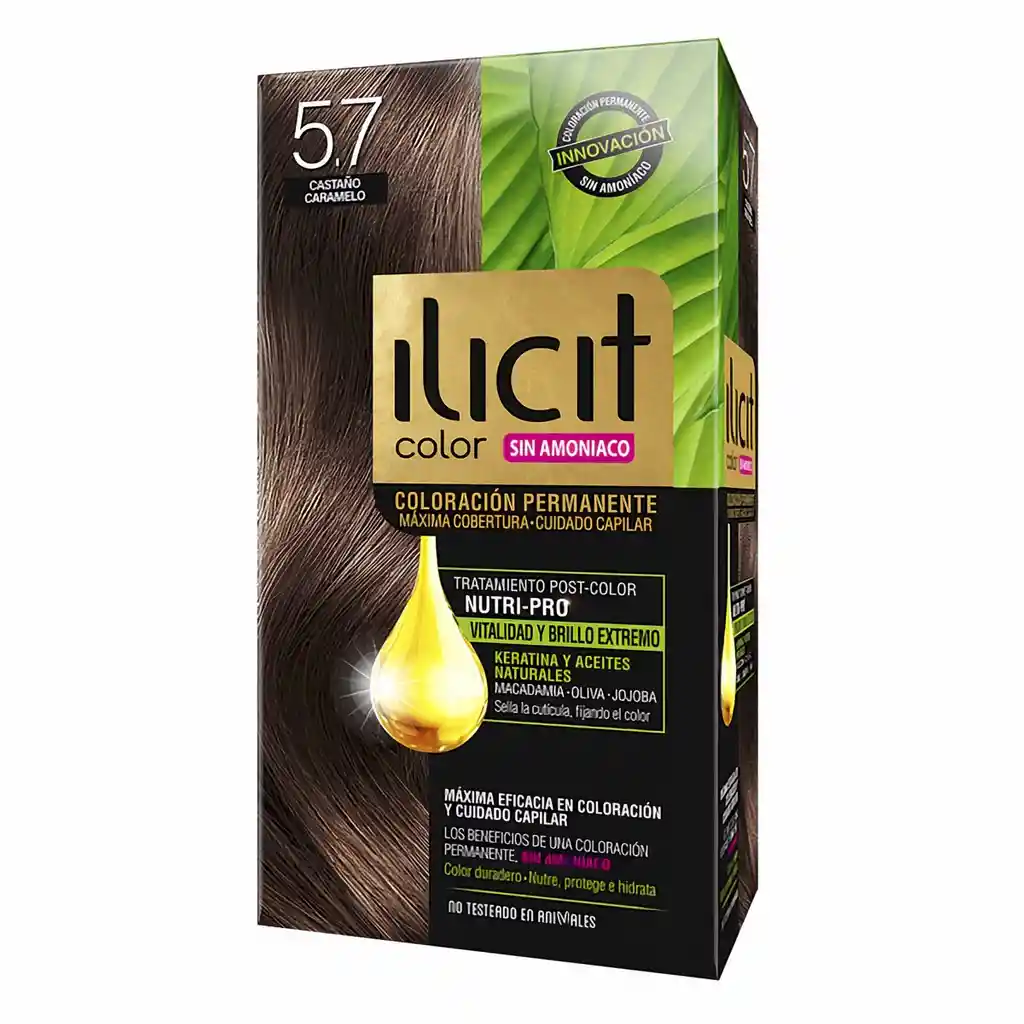 Ilicit Tintura Capilar Sin Amoniaco Castaño Caramelo 5.7