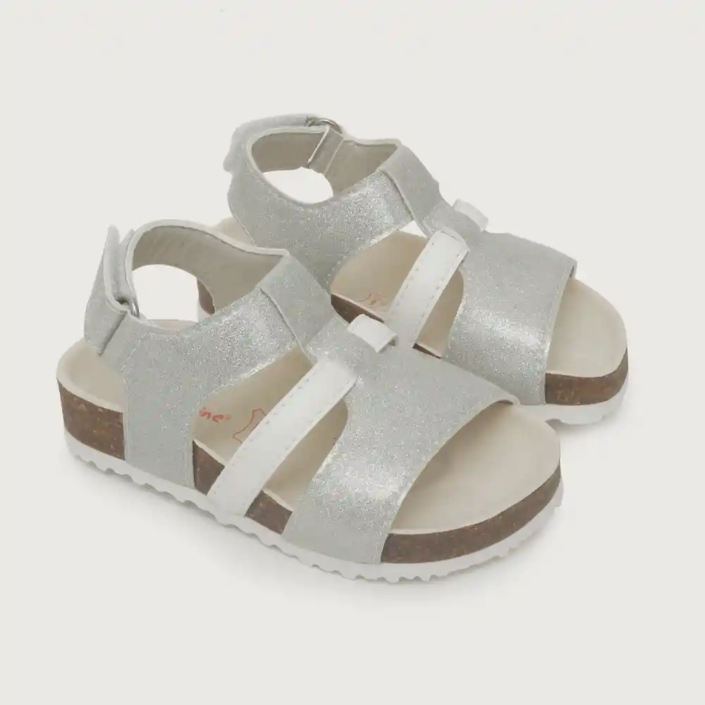 Sandalias Urbana Glitter Niña Silver Talla 23 Opaline