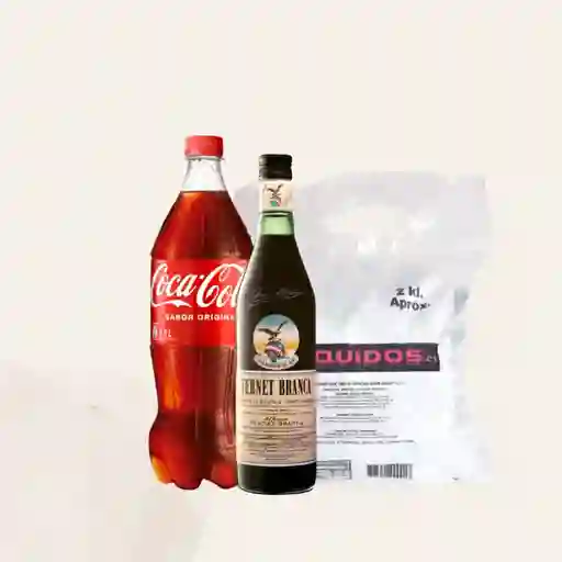 Combo Fernet + Coca-Cola Normal 1.5 L + Hielo 2 Kg