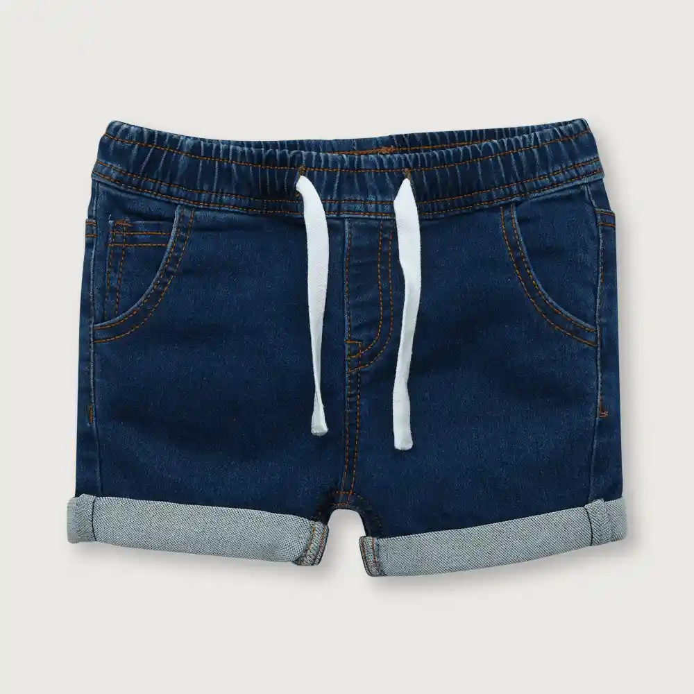 Bermuda Mezclilla De Niño Navy Talla 9m