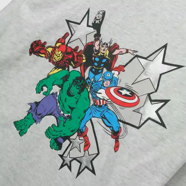 Polera Marvel Comics de Niño Light Melange Talla 4A Colloky