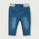 Jean Pretina Rib Azul de Bebé Niño Talla 9M Opaline